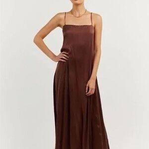 DISSH Chocolate Brown Dress, MSRP $349, 100% Silk